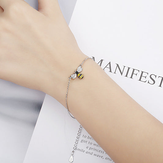 Korean Style Mori Artistic Enamel Bee Bracelet