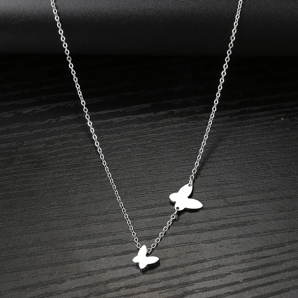 Stainless Steel Butterfly Pendant Necklace