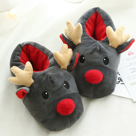 Christmas Cute Elk Home Slippers