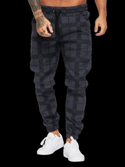 Checkered 3D Digital Print Casual Pants