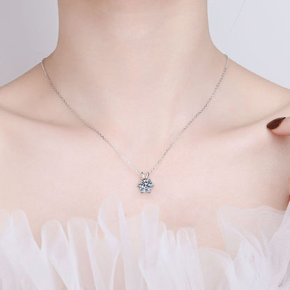 S925 Silver One Carat Moissanite Necklace