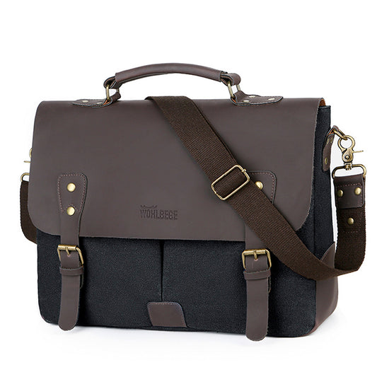 Retro Computer Briefcase Handbag | Casual Shoulder Bag With Lid