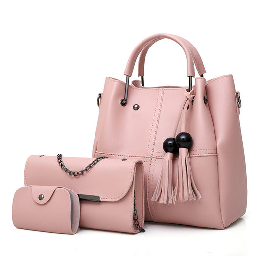 European and American fashion three-piece shoulder and hand bag set