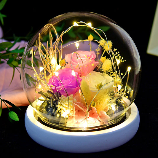 Eternal Flower Rose Glass Cover Gift Box Gift