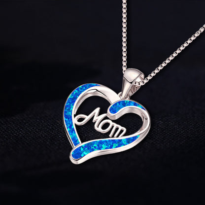 Love-shaped MOM Letter Pendant Necklace | Mother's Day Gift Jewelry