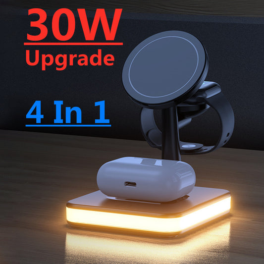 4 In 1 Magnetic Wireless Charger Stand | Fast Charging Station
