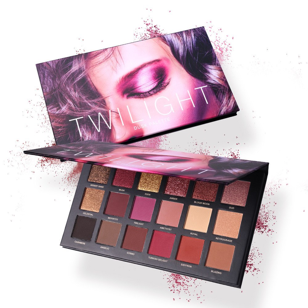 18 Colours Eye Shadow Makeup Palette | Matte Shimmer Velvet Pigmented Twilight and Dusk Eyeshadow Powder | Make up Cosmetics Set
