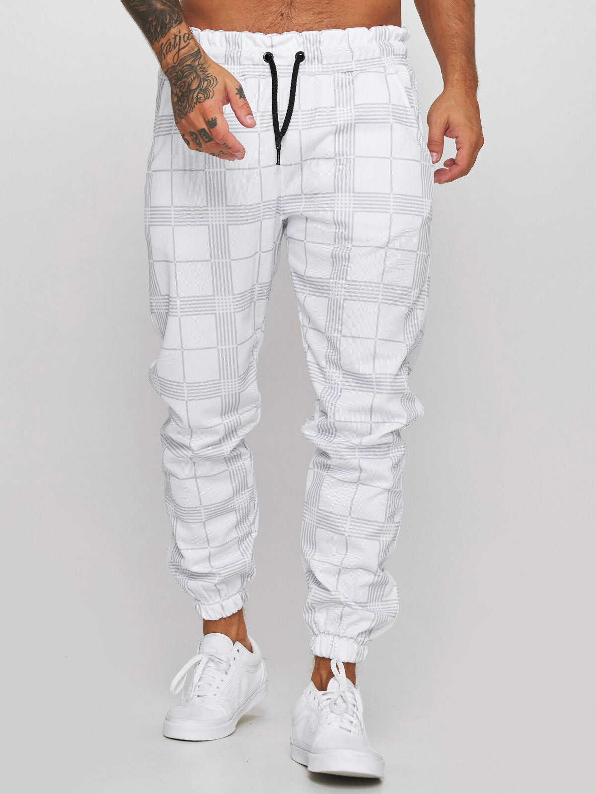 Checkered 3D Digital Print Casual Pants