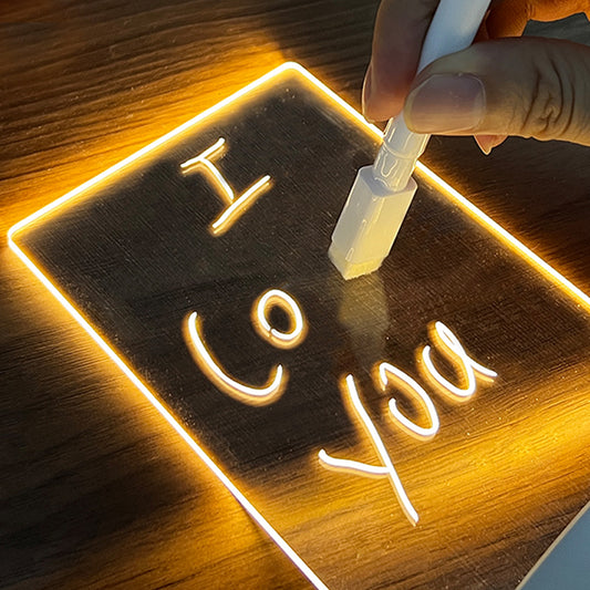 Creative LED Night Light USB Message Board with Pen
