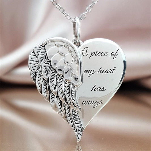 European And American Angel Wings Lettering Necklace