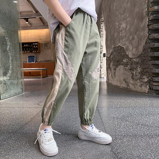 Lightweight Knitted Side Panel Casual Pants